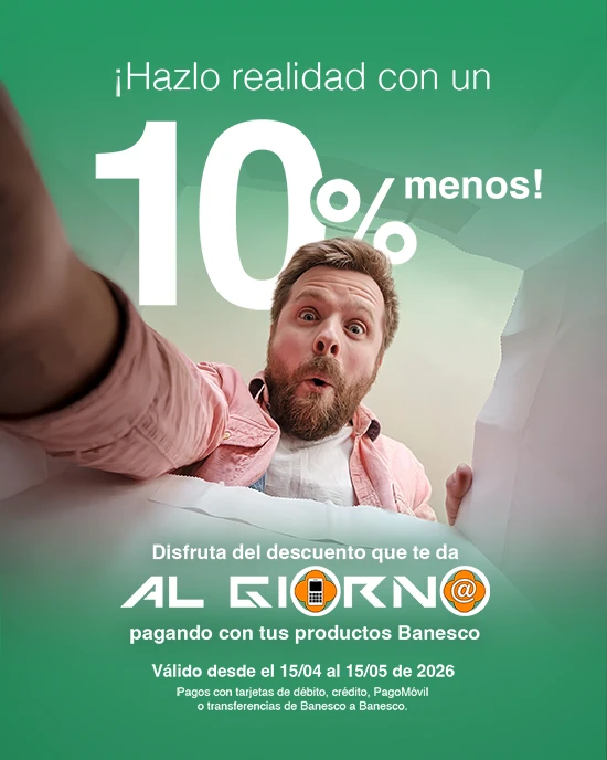 Disfruta de descuentos con tus Tarjetas Banesco