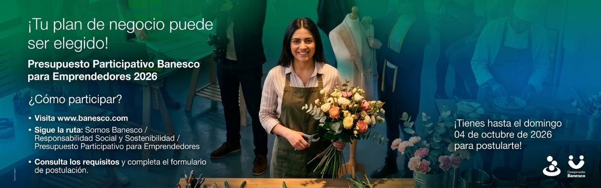 Banesco inició su convocatoria para el Presupuesto Participativo para Emprendedores 2026