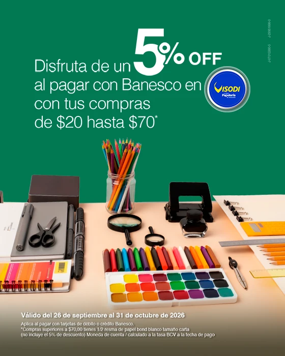 Disfruta de descuentos con tus Tarjetas Banesco